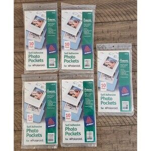 Avery Self Adhesive Photo Pockets for Polaroid #73723 Lot of 5 Total 50 Count